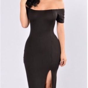 Black off shoulder dress